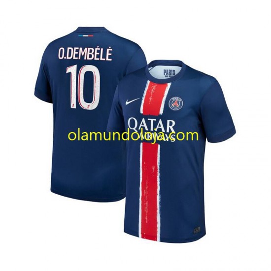 Camisola Paris Saint-Germain Ousmane Dembele 10 Homem Equipamento Primeiro 2024-2025 Manga Curta